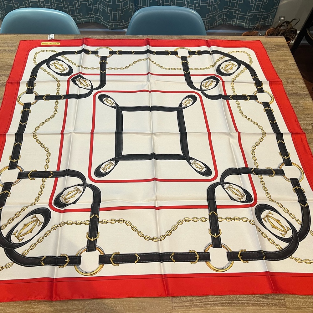 Cartier Red and Gold Scarf